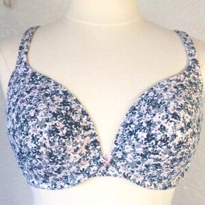 Cacique 38DDD Boost Plunge Underwire Ditsy Floral Cotton Bra